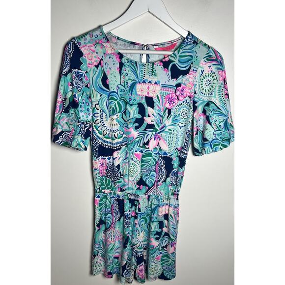 Lilly Pulitzer Britton Romper in Lookin Sharp Preppy Colorful Beachy Size XS - Picture 4 of 12